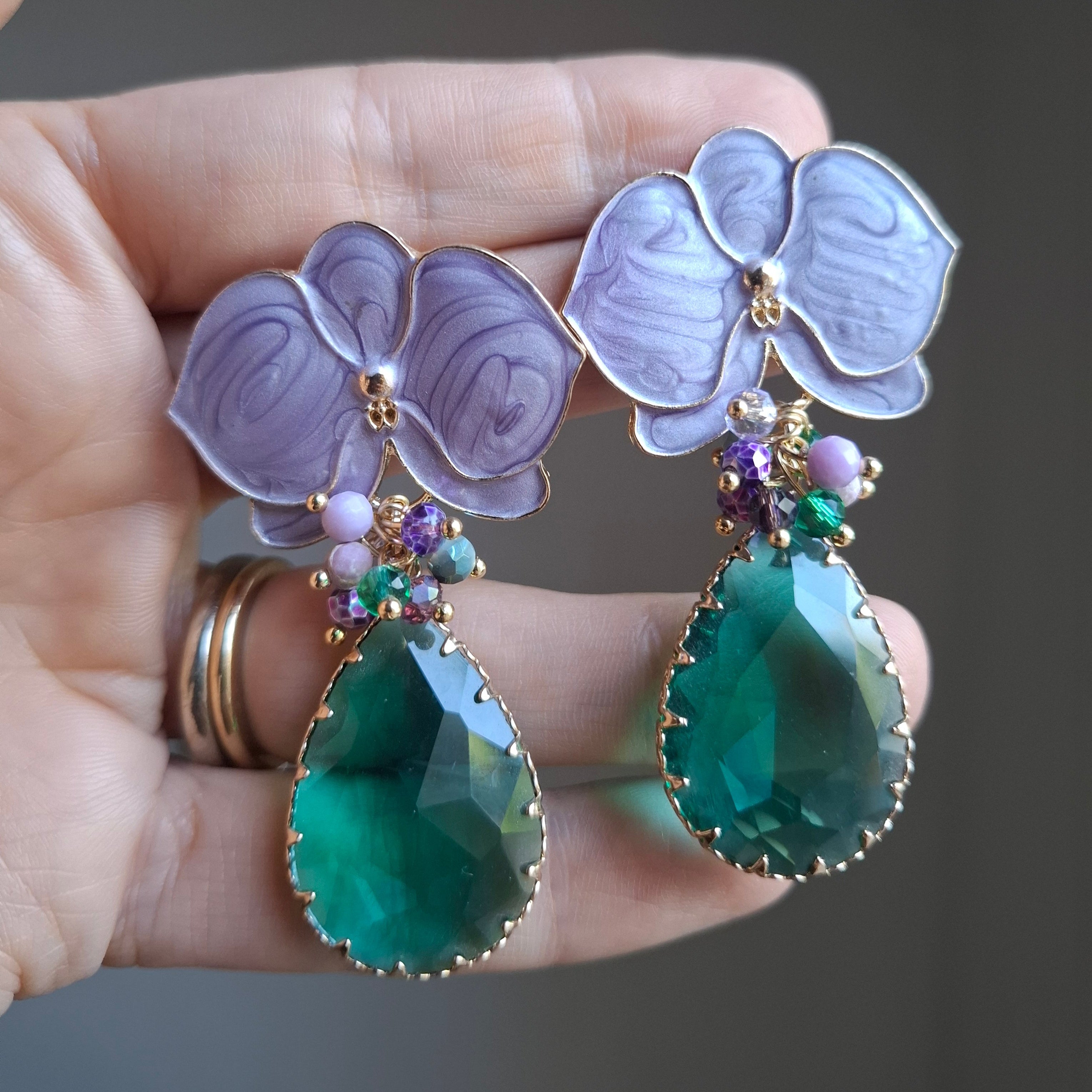 Aros Orquidea Lila Verde