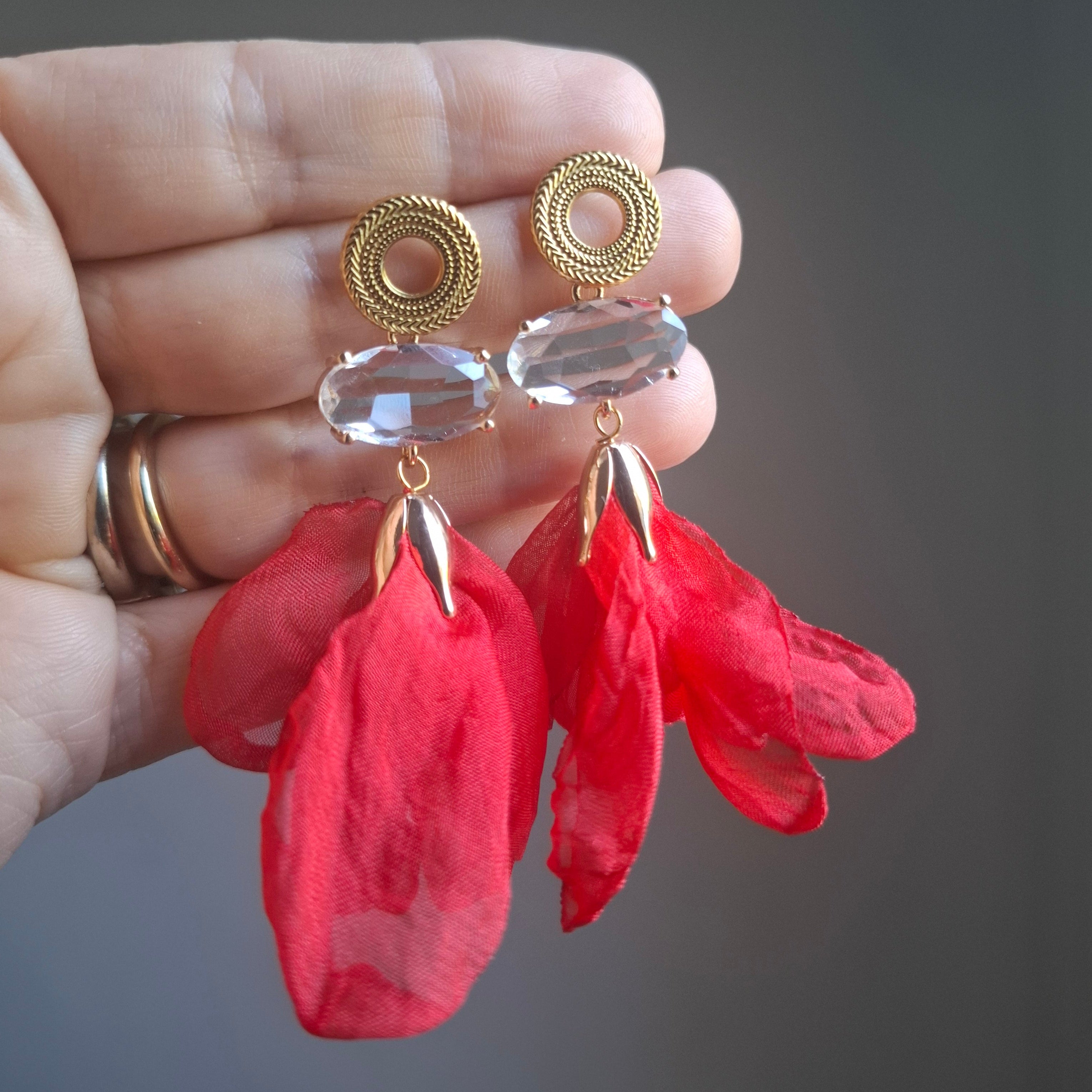 Aros Cecilia rojos